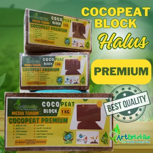 Cocopeat Premium Blok Pres 1 Kg Low Tanin Kering Siap Digunakan